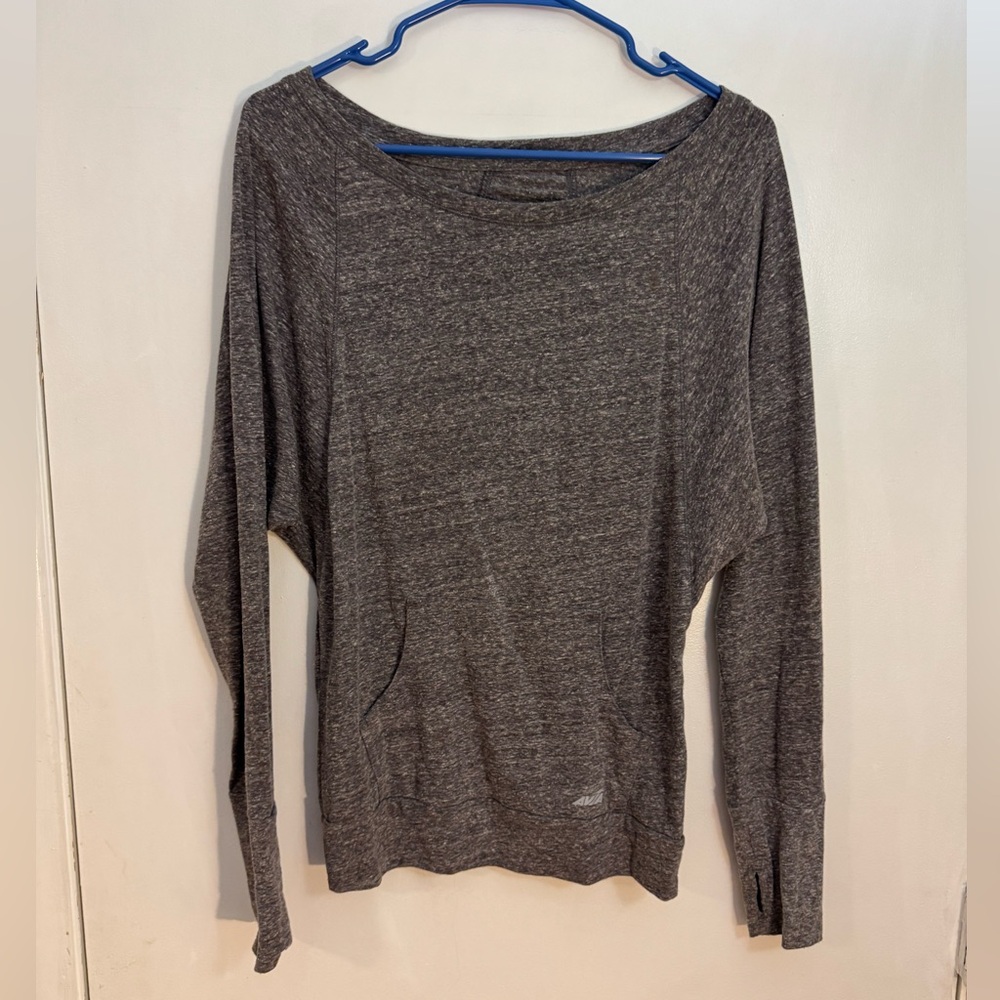 Avia small heather Gray Long Sleeve Top athletic lounge gym